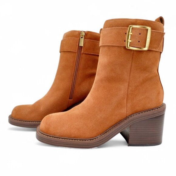 Vince Camuto Women's Size 9 M Warm Caramel Bembonie Stacked Heel Ankle Bootie - Picture 2 of 15